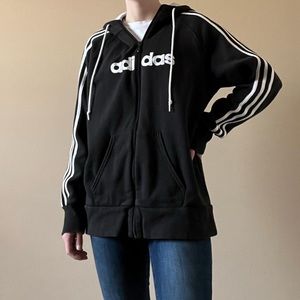 Adidas black zip up sweatshirt